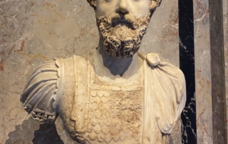 mramorová busta rímskeho cisára Marca Aurelia Antonina