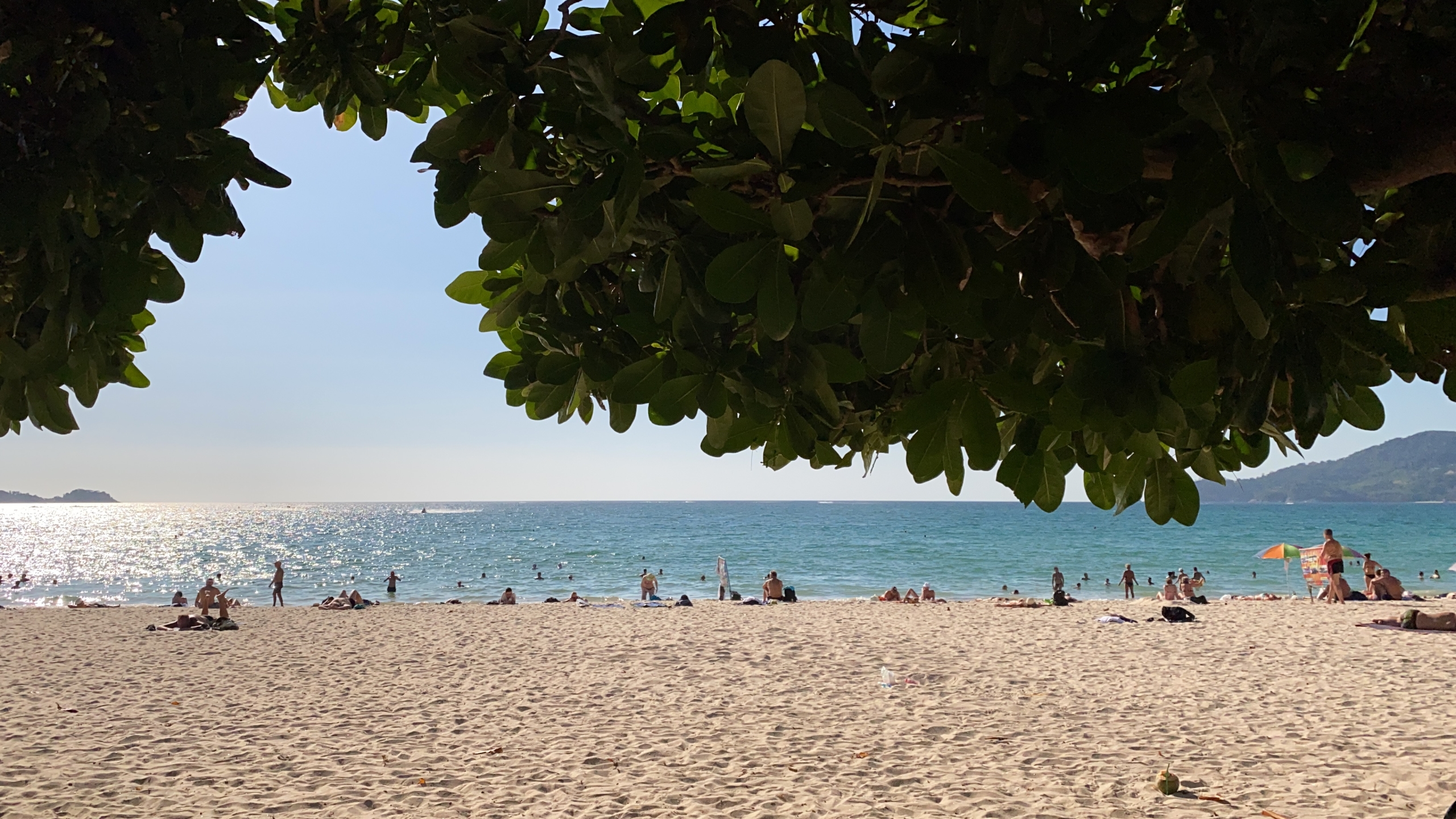 Plán cesty na 14 dní po Thajsku - pohľad na pláž spod stromu