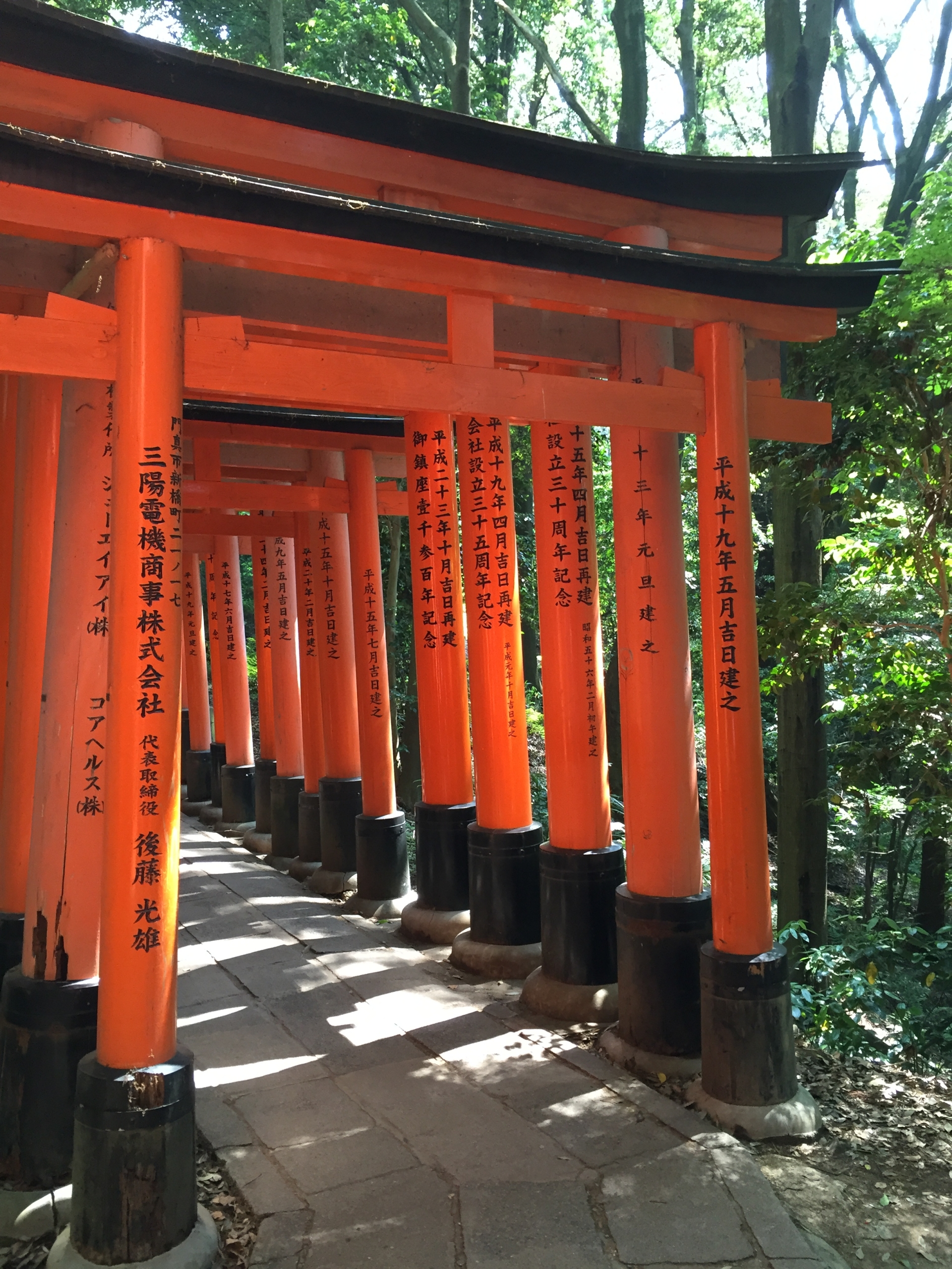 čo vidieť v meste Kjóto: oranžové brány tzv. torii v chráme Fushimi Inari Taisha